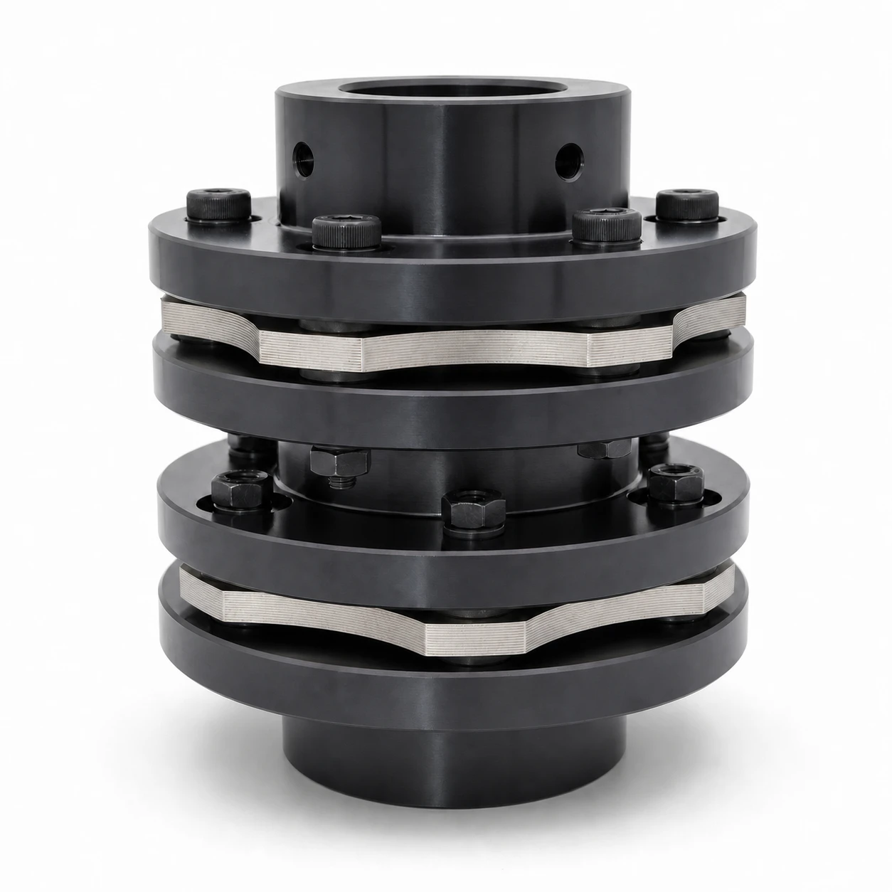 Industrial disc coupling with flexible metal disc packs